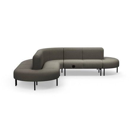 Sofa VARIETY, L-förmig, mit USB-Steckdose, Stoff Pod CS, taupe