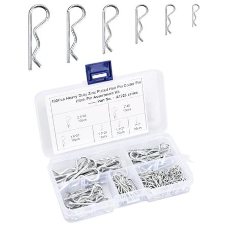 100 stk. M1 M1.2 M1.5 M1.8 M2 M2.5 Stål R-type fjederstift bølgeform delt klips klemme hår traktorstift til bil