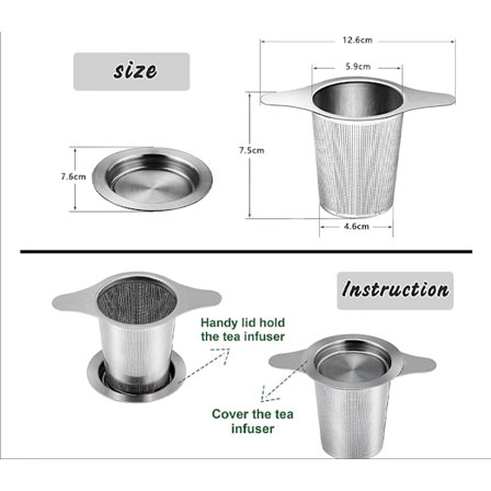 Teefilter, 2 stk. finmaskede teinfusere i 304 rustfritt stål