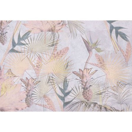 Väggdekoration - KOMAR - Tropical Concrete - Tropiska blommor - 368 x 254 cm - Papper