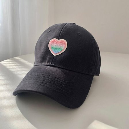 Love Heart Baseball Caps Peaked Cap SVART black