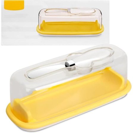 Smörbytta - Ospecificerad - 250 g - Livsmedelsgodkänd plast - Integrerad kniv - Tål maskindisk