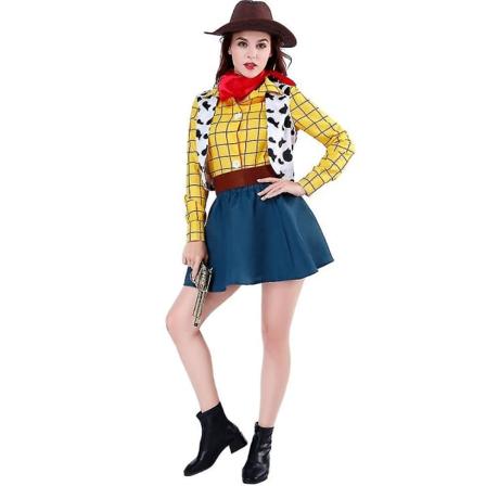 Cosplay Story Woody-asusetit Cowboy-joulumekko Unisex -sheriffin Halloween-karnevaalipukeutuminen Juhlalelu Lavaesitys Korkealaatuinen Women XL
