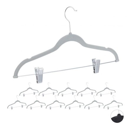 Sammetshängare med clips set om 12