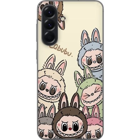 Kompatibelt Mobildeksel til Samsung Galaxy A56 Monster kanindukke med blomsterkrans vinylfigur