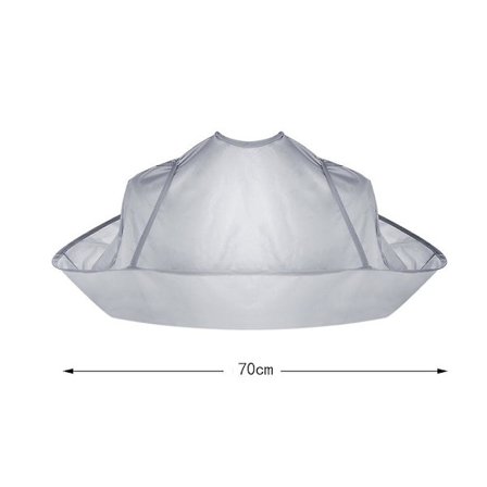 Professionel frisørkappe til voksne med selvklæbende fastgørelse - 70 cm, paraplyforklæde til klipning og barbering, frisørtilbehør