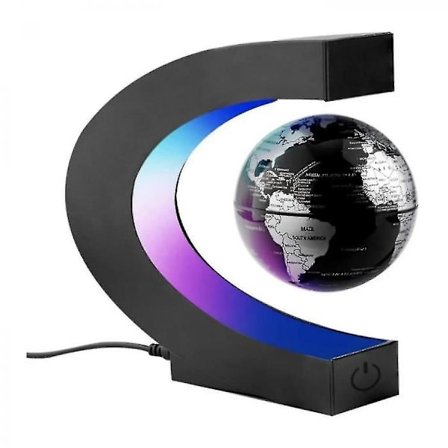 (Sølv) C-formet svævende globuslampe