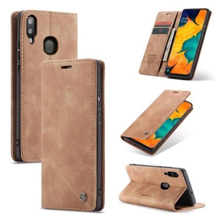 CaseMe Samsung Galaxy A40 Vintage kotelot - Ruskea