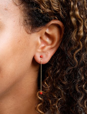 Design Letters Little Big Love Earchain (Set Of 2 Pcs) - Goldplated - Gold - ONE SIZE