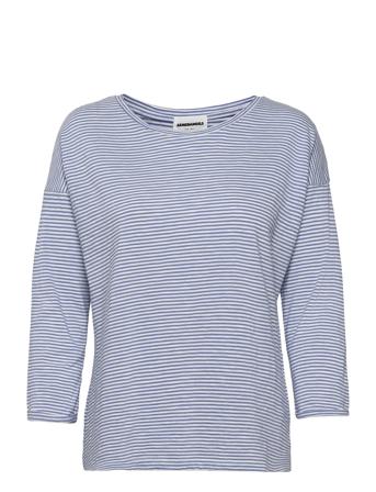 Siaa Pretty Stripes Langærmet T-shirt Blå ARMEDANGELS