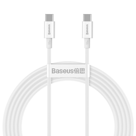 BASEUS Superior Series Fast Charging Data Cable Type-C to Type-C 100W 2m White