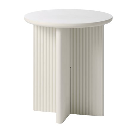 Palma hjørnebord, greige, Ø50cm - Elegant sofabord i MDF & metal - Perfekt til stuen - 50x50x55cm