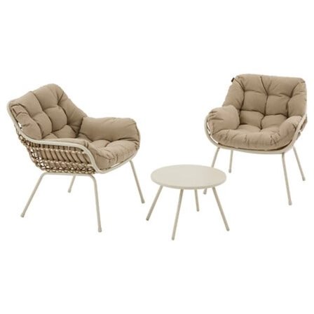 2-paikkainen ulkokalustesetti, ruostumaton, vettähylkivä kangas