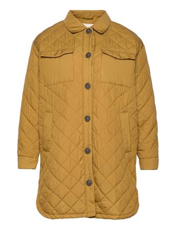 Cartanzia Long Quilted Shacket Cc Otw Vattert Jakke Brun ONLY Carmakoma