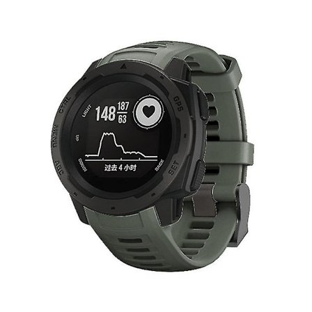 22mm Sports Watch Silikone Rem til Garmin Instinct Mørkegrøn