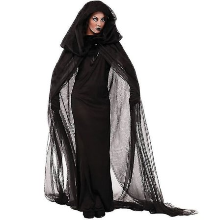 Grim Reaper Kvinne Gjennomsiktig Hettekåpe Kostyme