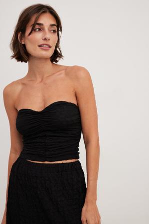NA-KD Haut tube structuré en jersey - Crop tops - Noir - XX-Large