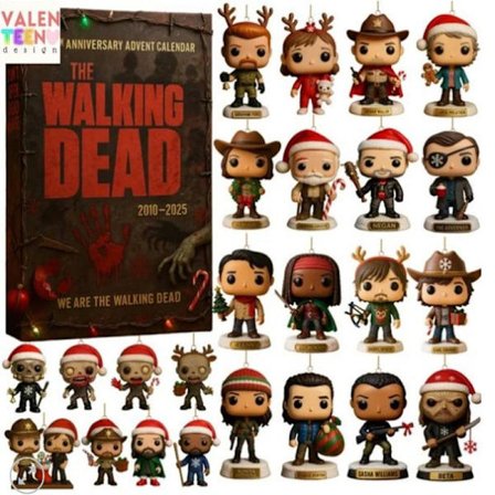 Joulukalenteri, The Walking Dead 15-vuotisjuhlavuoden adventtiviikonloppu Blind Box joulukuusenkoriste riipus, joululahja, lapsille The Walking Dead 