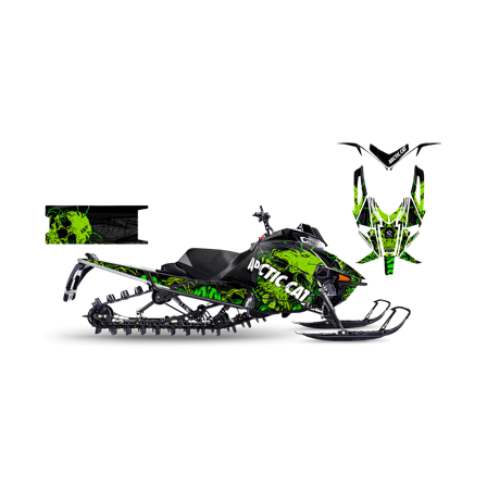 Dekalkit SweTown Skull Grab Svart-Grønn - Arctic Cat M8000 Hardcore EVO 162 2018-2018