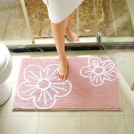 Sklisikker baderomsmatte i mikrofiber 45x65 cm, absorberende og myk baderomsmatte