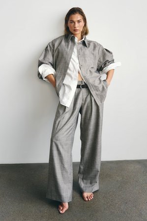 Laura Wittek x NA-KD Pantalon à taille marquée - Pantalons à taille haut - Gris - EU 32