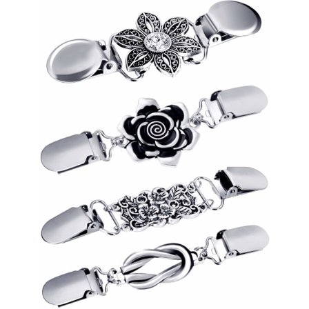 Vintage Sweater Shawl Clips Retro Cardigan Brooch Clips