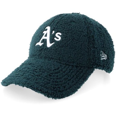 New Era - MLB Grön adjustable Keps - Oakland Athletics Winter Borg 9FORTY Dark Green/White Adjustable @ Hatstore