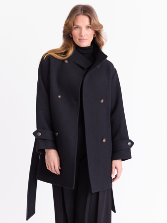 MATCH - Daniella kåpe - Marie Philippe - Str. 40 - Dame - Jakker & Kåper - Svart - 50% ull - resirkulert, 40% polyester - resirkulert, 10% andre fibre