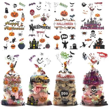 50 kpl Halloween karkkikassit karkkileipäpussit Lahjapakkauspussit