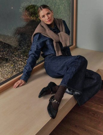 Gabor Ankle-Strap Ballerina - Black - 37