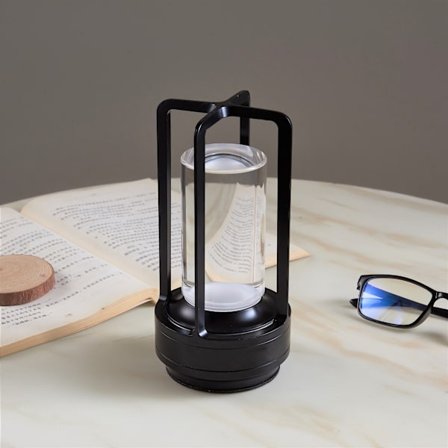 (svart) Laddbar vintage bordslampa i metall Nordisk lyx