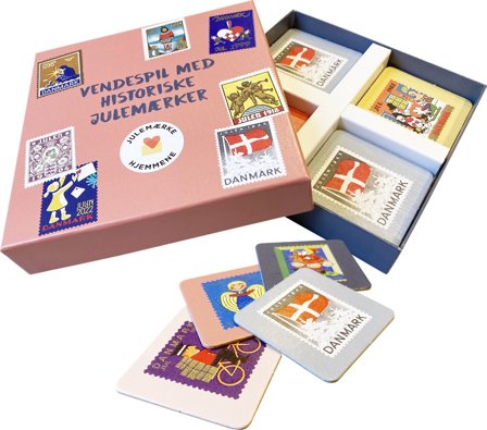 Vendespil med Danmark julemærker - Mandelgaveidé, værtindegave, julegave