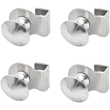 4 stk. Glasdørsgreb, Rustfrit Stål, Ingen Boring, Glasdørsgreb til 5-8 mm Glasmontre