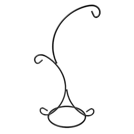 2-krog Plante Glas Vase Jern Hængende Stativ Holder Til Hjem Have Dekoration (sort)