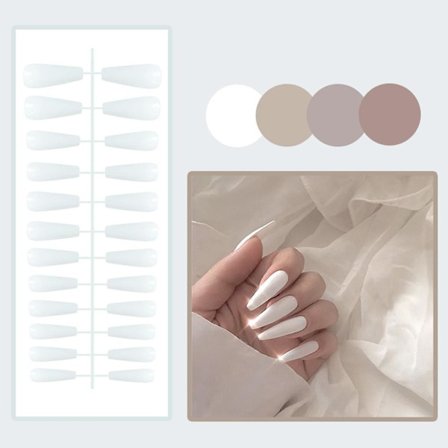 Manikyr Enfärgad Falska Naglar Lång Nagel Konstgjord Nagel Falska Trapetsformade Konstnaglar P4r3