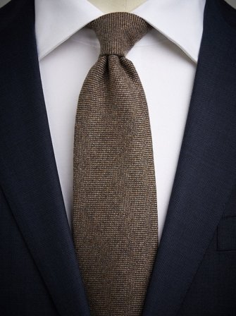 John Henric Men's Braune Kaschmirkrawatte Size 7,5