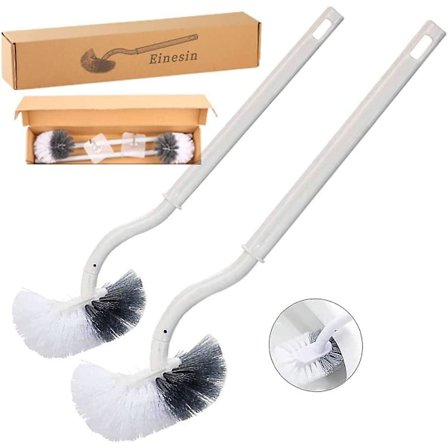 2 kpl WC-harja WC-harja Muovi Pitkä kahva WC-harja, Vahvoilla harjaksilla WC-talouteen, Syväpuhdistus, Valkoinen