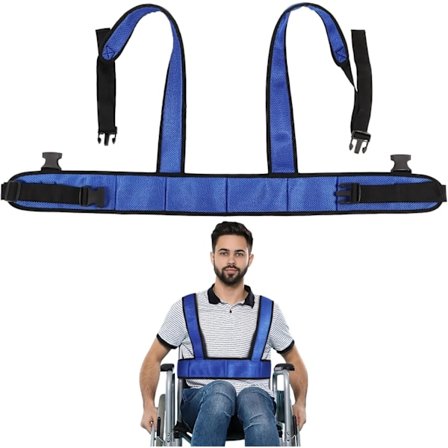 Rullestolsele for voksne eldre, justerbar rullestol sikkerhetsbelte torso støttevest, rullestol sikkerhetsbelte festestropper for pasientpleie, Soli