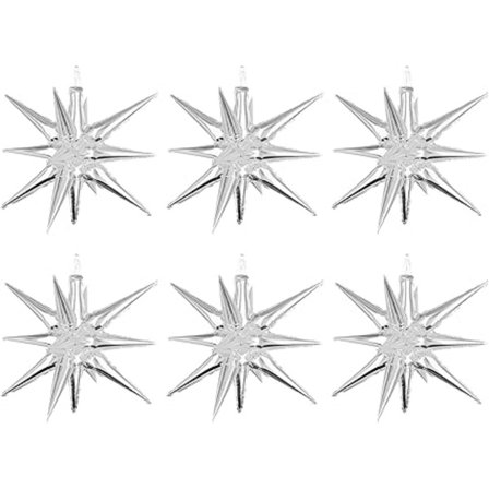 6 stjälpformiga folieballonger i aluminium, 22 tum