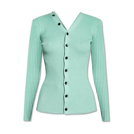 Proenza Schouler, Ribbed cardigan Groen, Dames, Maat:L
