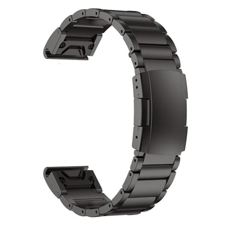 22 mm universalarmband i titanstål för Garmin-klocka - Svart