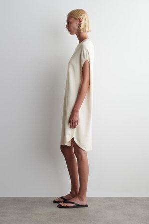 COS Women's Circle-Cut Knitted Dress in White