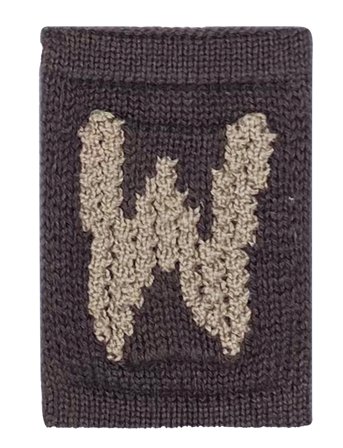 Knitted Letter W, Nature Brown Smallstuff