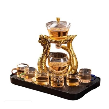 Kreativ Dragon Glas Tekande Magnetisk Diversion Roterende Dæk Skål Vand Te kop