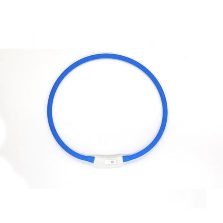 LED Lysende Halsbånd Hundehalsbånd USB Genopladelig - Længde Justerbar Kæledyr Sikkerhedshalsbånd til Hunde og Katte - 4 Tilstande 12 Lys Blå blue