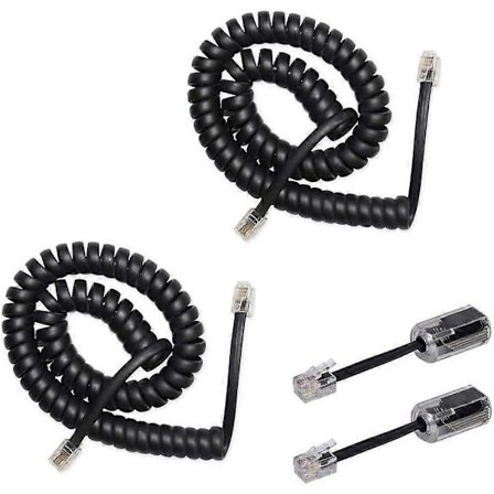 2-pack 360° Anti-trassel Vridbar Telefonsladd Trasselfri, Svart