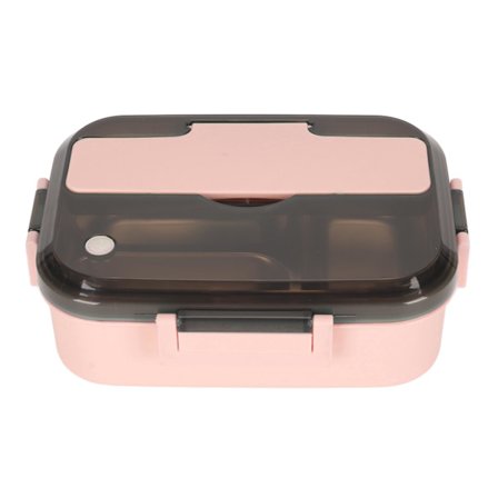 Rosa Bento Matboks i Rustfritt Stål med Termisk Isolasjon og Spisepinner Skje 3 Rom for Kontor Piknik