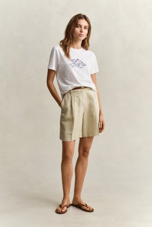 GANT Damen Formelle Shorts aus Leinenmix (44) Beige