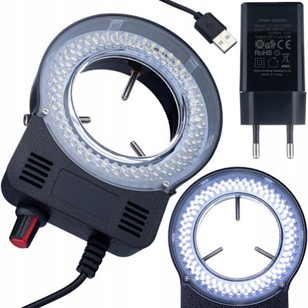 MicroBright 144 LED USB RingLight – Justerbar Lysstyrke | 0–10W | Monteringsdiameter 30–65 Mm