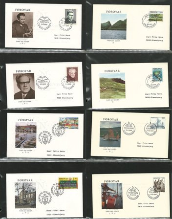 Færøerne - Samling af FDC'er i 4 album